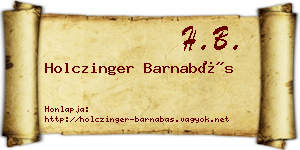 Holczinger Barnabás névjegykártya